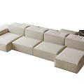 Modern Beige Modular Sectional Sofa With Comfortable Cushioned Seats And Spacious Design 3d model