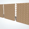 Brick Building Exterior Wall Design Featuring Layered Brick Arrangement And Structural Pattern 3d model