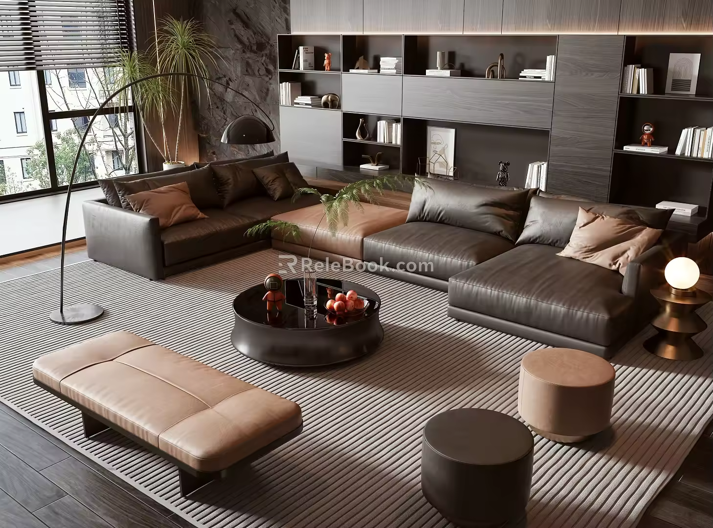 Sofa coffee table combination 3d model
