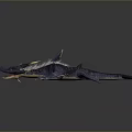 Blue Dragon 3D Game Movie Character With White Mane Golden Spikes Open Mouth Sharp Teeth