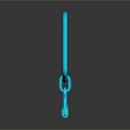 Modern Blue Carabiner Lock With Attached Key 3D Render Design