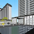 Modern High Rise Residential Complex Aerial View With Green Spaces And Roads