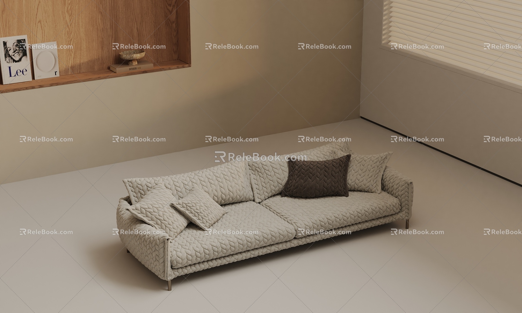 Three-seat sofa 3d model