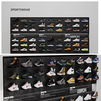 Shoes sneaker Casual Shoes Shoe Rack Shelf 3d model