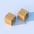 Wooden Cube Storage Boxes With Metal Clasps And Side Holes For Home Use