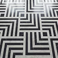 Black and White Geometric Pattern Marble Floor With Intricate Classic Design Lines