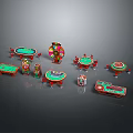 Professional Commercial Gaming Equipment With Poker Tables Roulette Wheels And Slot Machines For Venues