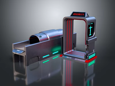 Modern Security Gate and Luggage Scanner Equipment with Advanced Detection Features 3d model