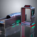 Modern Security Gate and Luggage Scanner Equipment with Advanced Detection Features 3d model