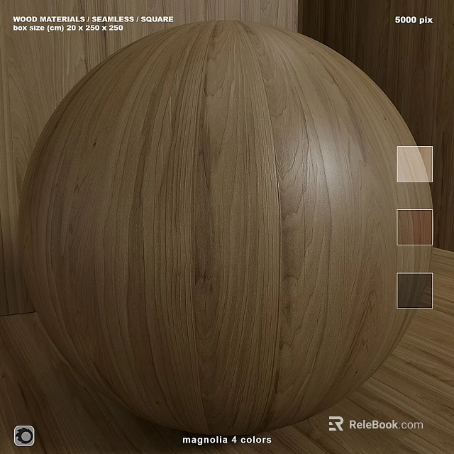 Wooden Spherical Component Featuring Natural Wood Grain Texture And Color Swatches 3d model 