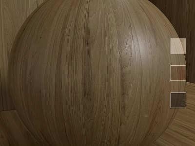 Wooden Spherical Component Featuring Natural Wood Grain Texture And Color Swatches 3d model