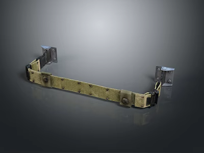 Durable Adjustable Fabric Strap With Metal Buckles For Secure Fastening 3d model