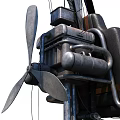 Single Rotor Helicopter With Open Cockpit Frame Seats And Colored Tail Design
