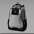 Stylish Gray Black Backpack With Multiple Zippers Brand Logo And Modern Design