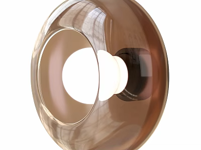 Modern Round Copper Glass Wall Lamp Illuminated Elegant Home Interior Decor Design 3d model