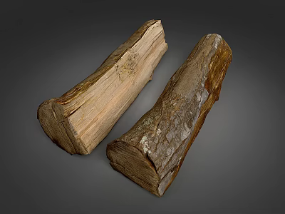 Natural Stone Wood Logs With Rustic Texture For Home Decor Projects 3d model