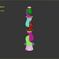 White Decorative Spiral Structure With Reflective Base On Dark Background