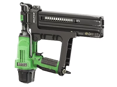 Industrial Equipment Pneumatic Nail Gun Green And Black EDI Brand Ergonomic Handle Design 3d model