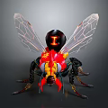 Game and Movie Character With Transparent Wings Head I Symbol Yellow Red Details