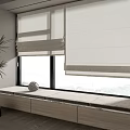 Roman Curtain Bay Window 3d model