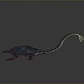Blue Long Neck Marine Reptile Model With Streamlined Body And Webbed Flippers