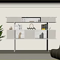 Sleek Modern Decorative Cabinet With White Panel Doors And Black Frame In Living Room Interior