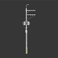 Street Light Pole Structure With Mounted Camera And Hanging Electrical Wires 3d model