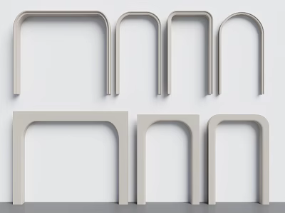 Arched Structural Components With Various Sizes And Neutral Tones On 3d model