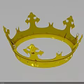 Shiny Golden Crown with Intricate Ornate Design Luxury Headwear for Royal Attire