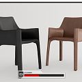 Modern Dining Chair Leather Dining Chair Single Chair 3d model