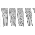 White Pleated Curtains With Soft Folds Against Dark Background For Home Decor