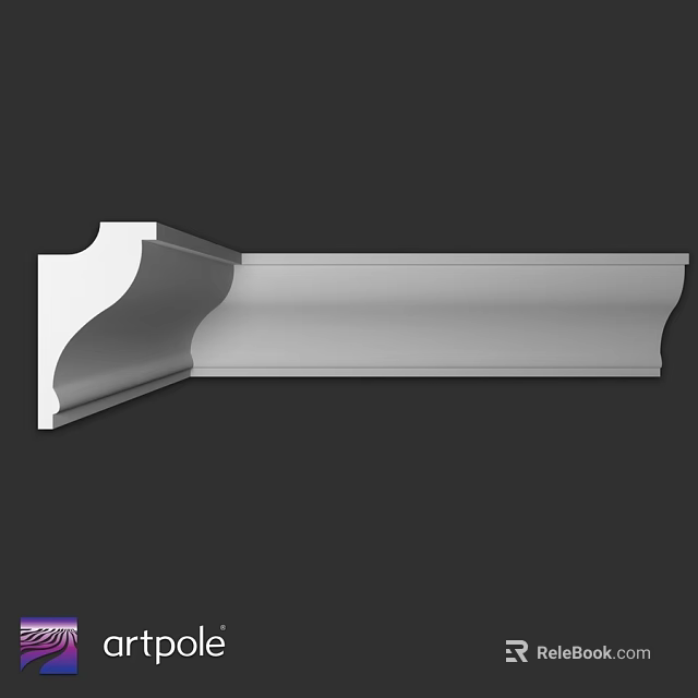White Architectural Molding With Curved Smooth Design For Interior Home Decoration 3d model 
