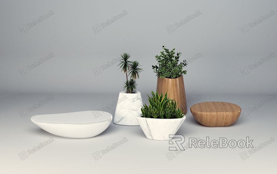 Teak Yabai Landscape Series Flower Pot Seat 11624 model