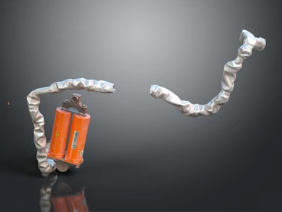 Professional Hardware Tools Featuring Orange Cylindrical Parts And Silver Curved Metal Components 3d model
