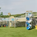 Outdoor Playground Equipment With Slides Climbing Structures And Activity Panels