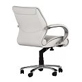 Light Colored Leather Office Chair With Modern Design Ergonomic Armrests And Swivel Casters