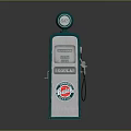 Vintage Green And Silver Gas Pump With Classic Retro Design And Brand Logo