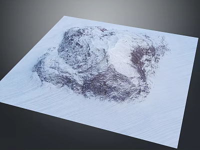 Natural Snowy Mountain Landscape With Smooth White Surface And Rocky Texture 3d model
