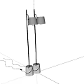 Modern Floor Lamp With Black Metal Frame And White Illuminated Shade