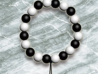 Elegant Black And White Beaded Bracelet Stylish Jewelry Accessory For Modern Fashion Look 3d model