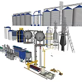 Diverse Industrial Equipment Collection Featuring Storage Tanks Silos and Processing Machinery