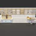 Modern Specialty Store Interior With Display Shelves Counter And Product Displays
