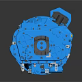 Blue Industrial Mechanical Equipment Featuring Complex Components And Metal Pipes