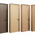 Door Bedroom Door Wooden Door Minimalist Door Single Door Swing Door Combination 3d model