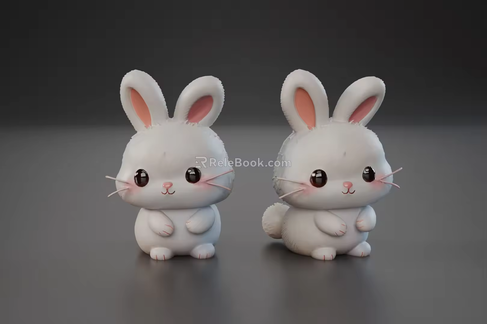 Q version of the cute little rabbit small ornaments 3d model