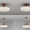 Modern Lighting Combination Featuring White Lampshades Brown Ceiling Base And Hanging Designs 3d model