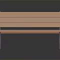 Simple Wooden Bench With Slatted Backrest Seat And Sturdy Metal Legs For Furniture