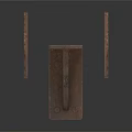 Rustic Metal Bracket With Shelf Plate And Vertical Support Bars