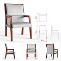 Brown And Gray Upholstered Office Chairs With Armrests And Five Star Four Leg Bases