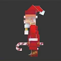 Pixel Style Santa Claus Themed Christmas Decorative Furniture Figurine Ornament